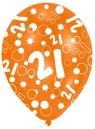 Geburtstag Orange Happy Birthday 21 Ballon, 6 Stück 11 Zoll (27,5 cm)