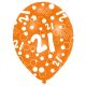 Happy Birthday 21 Orange Ballon, Luftballon 6 Stück 11 inch (27,5cm)