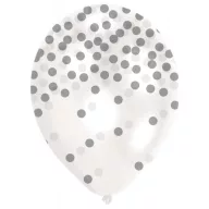   Farbe Silver Silber Konfetti Ballon, 6 Stk., 11 Zoll (27,5cm)