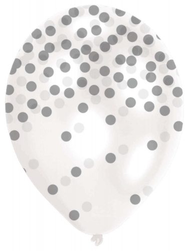Farbe Silver Silber Konfetti Ballon, 6 Stk., 11 Zoll (27,5cm)
