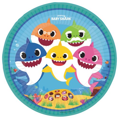 Baby Shark Music Pappteller 8 Stück 23 cm