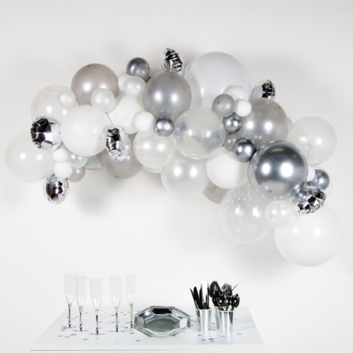 Farbe silver Ballon, Luftballon Girlande 66 Stück Set