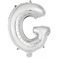 Buchstabe Silber, Silberner G Buchstabe Folienballon 45 cm