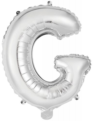 silver, silberner Buchstabe G Folienballon 45 cm