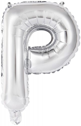 silver, silberner Buchstabe P Folienballon 45 cm