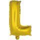Gold, Gold Buchstabe L Folienballon 41 cm