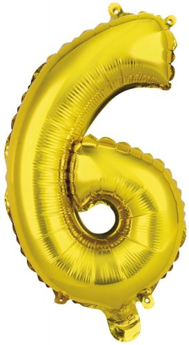 Nummer Gold, Gold Nummer 6 Folienballon 45 cm