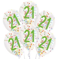   Geburtstag Droplets Happy Birthday Ballons gefüllt mit 21 Konfetti, 6 Stk 11 Zoll (27,5 cm)