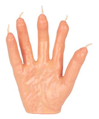 Halloween Handförmige Kerze mit Bluteffekt