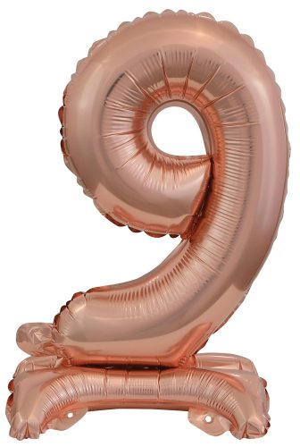 rose gold mini Nummer 9 Folienballon mit Sockel 38 cm