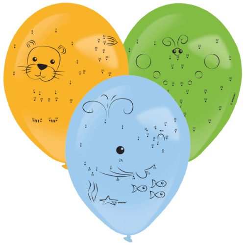 Farbe Animals Punkt-zu-Punkt-Ballon, 3 Stück mit Stift, 14 Zoll (35,5 cm)