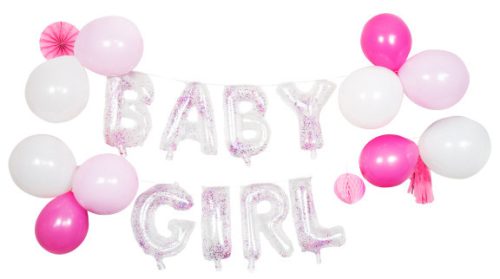 Baby Girl Folienballon, Ballon-Set