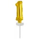 gold, Gold Nummer 1 Folienballon für Torte 13 cm
