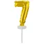 Nummer Gold, Nummer 7 Folienballon für Kuchen 13 cm