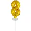 Nummer Gold 8er Folienballon für Kuchen 13 cm
