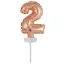 Nummer Rose Gold Nummer 2 Folienballon für Kuchen 13 cm