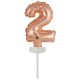 rose gold Nummer 2 Folienballon Torte 13 cm