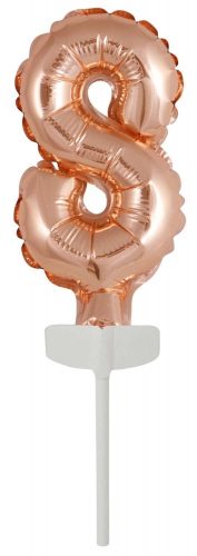 rose gold Nummer 8 Folienballon Torte 13 cm