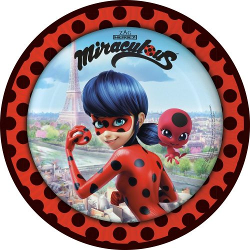 Miraculous Geschichten von Ladybug und Cat Noir City Pappteller 8 Stück 23 cm