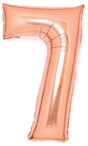 rose gold Nummer 7 Folienballon 66 cm