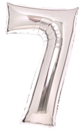 Nummer Silber, Silber Nummer 7 Folienballon 66 cm