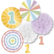 Baby Rainbow Hängedekoration zum ersten Geburtstag, 5er-Set
