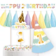 Baby Rainbow 1. Geburtstag Dekorationsset 4-teilig