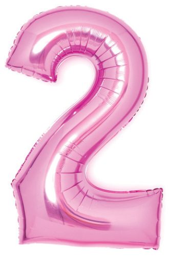 pink, rosa Nummer 2 Folienballon 66 cm