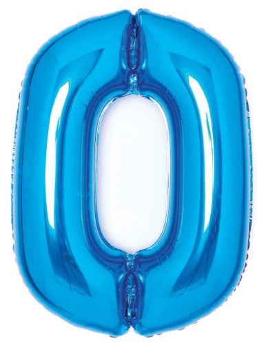 blue, Blau Nummer 0 Folienballon 66 cm