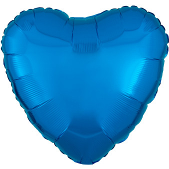 Metallic Blue Herz Folienballon 43 cm