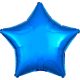 Metallic Blue Star Folienballon 48 cm