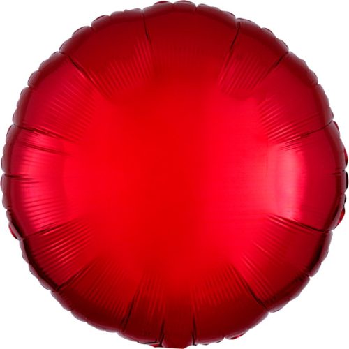 Metallic Red, Roter Kreis Folienballon 43 cm