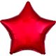 Metallic Red Star Folienballon 48 cm