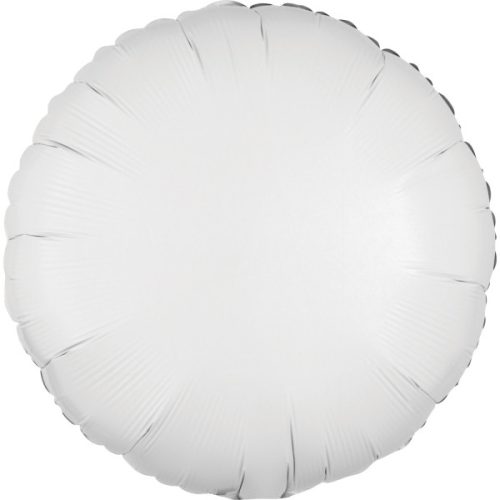 metallic White Kreis Folienballon 43 cm