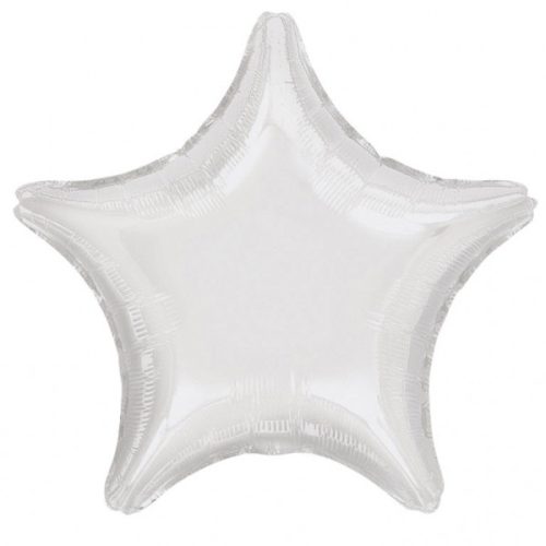 metallic White Star Folienballon 48 cm