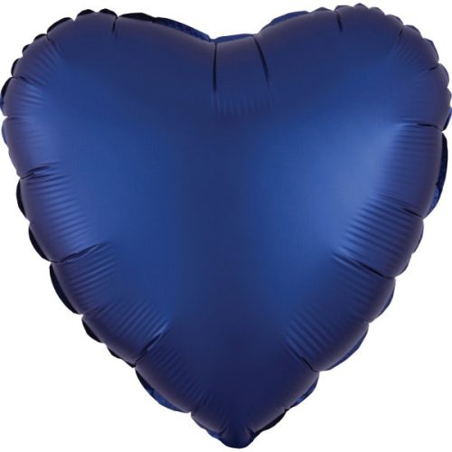 Silk Navy blue Herz Folienballon 43 cm