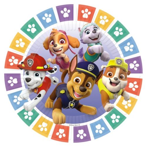 Paw Patrol Color Paws Pappteller 8 Stk 23 cm