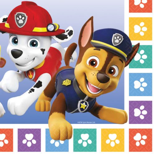Paw Patrol Color Paws Serviette 16 Stk 33x33 cm FSC