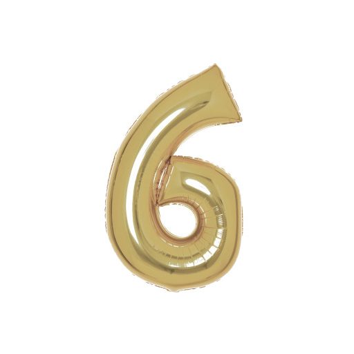 Nummer White Gold Goldene Nummer 6 Folienballon 92 cm