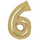 Nummer White Gold Goldene Nummer 6 Folienballon 92 cm