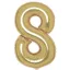 Nummer White Gold Goldene 8er Zahl Folienballon 86 cm