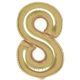 Nummer White Gold Goldene 8er Zahl Folienballon 86 cm
