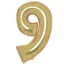 Nummer White Gold Goldene Nummer 9 Folienballon 91 cm