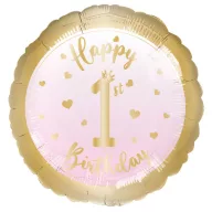 Erster Geburtstag Pink Folienballon 43 cm