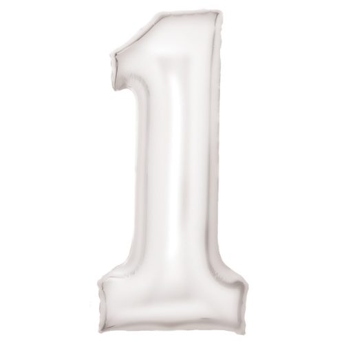 Lustre White, Weiß Nummer 1 Folienballon 86 cm