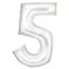 Nummer Lustre White, Weiße Nummer 5 Folienballon 86 cm
