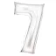Nummer Lustre White, weiße Zahl 7 Folienballon 86 cm