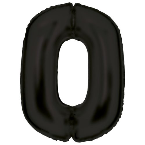 Lustre black, Schwarz Nummer 0 Folienballon 86 cm