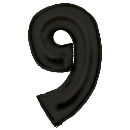 Lustre black, Schwarz Nummer 9 Folienballon 86 cm