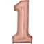 Nummer Silk Lustre Rosa Nummer 1 Folienballon 82 cm